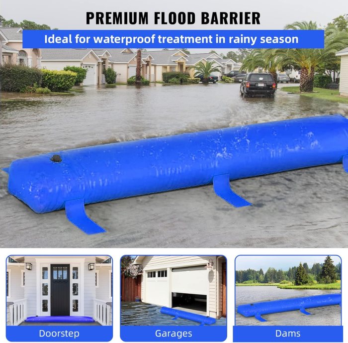 Reusable flood barriers for homes