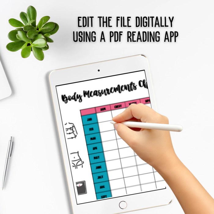 Printable body measurements chart for weight loss pdf